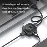 Hub USB2.0 4 ports haute vitesse Jasoz, station d'accueil 1 vers 4, noir 0,3m, noir 0,5m, noir 1,2m, blanc 0,3m, blanc 0,5m, blanc 1,2m