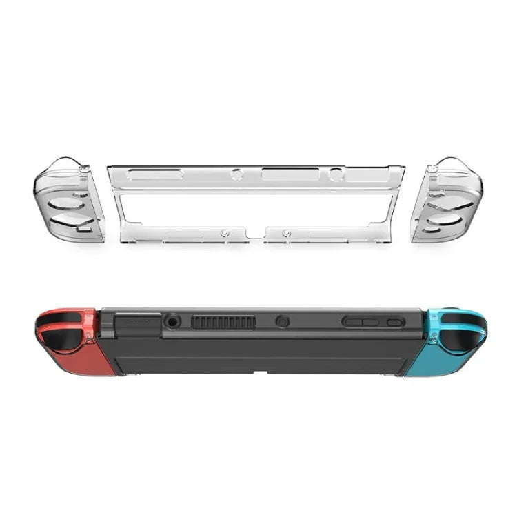 Kit de protection hôte DOBE TNS-1133B + protection anti-chute pour poignées gauche et droite en cristal pour Switch OLED, TNS-1133B (couleur transparente)