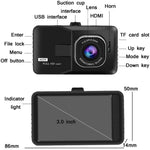 Enregistreur de Conduite Grand Angle HD 1080P Écran 3,0 pouces avec Image de Recul Spécification : Enregistrement Simple Définition Normale (Noir)