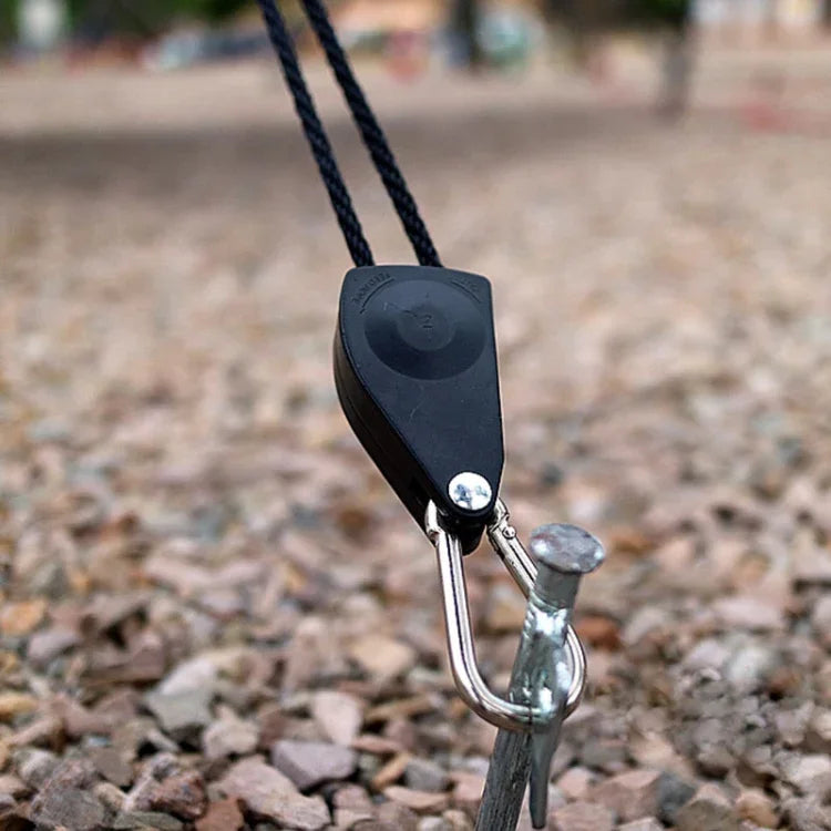CF-150 Boucle de réglage de poulie pour camping en plein air, pour auvent de tente, boucle d'arrêt de corde coupe-vent