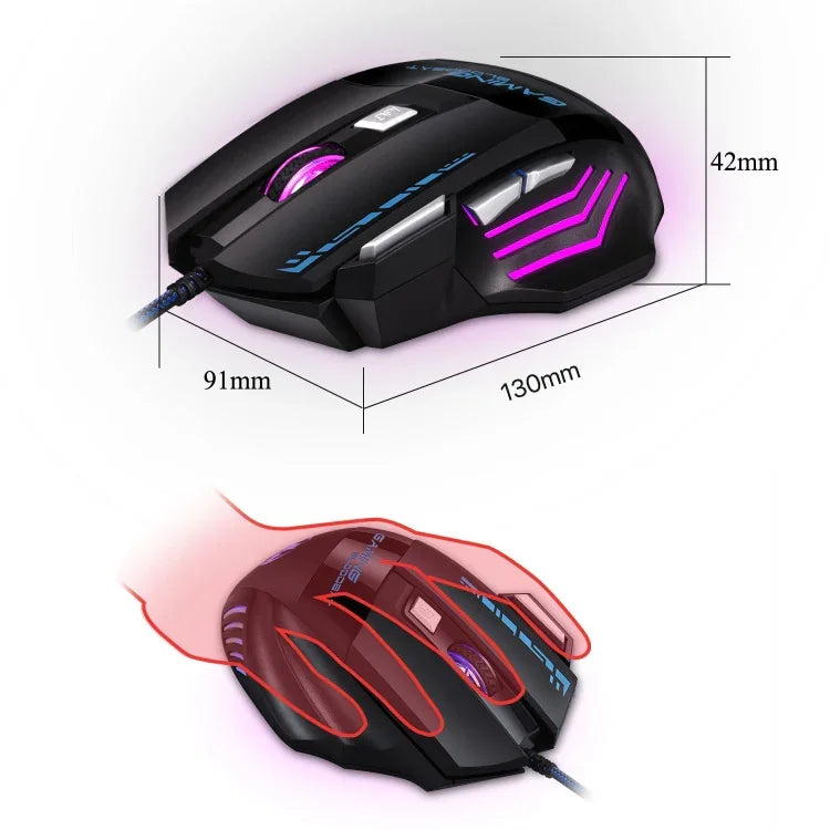 SOURIS DE JEUX GAMING BLOODBAT GM02 7 Boutons Filaire USB Optoélectronique Lumières Respiratoires Numériques