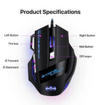 SOURIS DE JEUX GAMING BLOODBAT GM02 7 Boutons Filaire USB Optoélectronique Lumières Respiratoires Numériques
