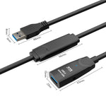 Câble d'extension USB 3.0 mâle vers femelle D.Y.TECH, double blindage, câble de données avec puce, longueur : 10m, 15m