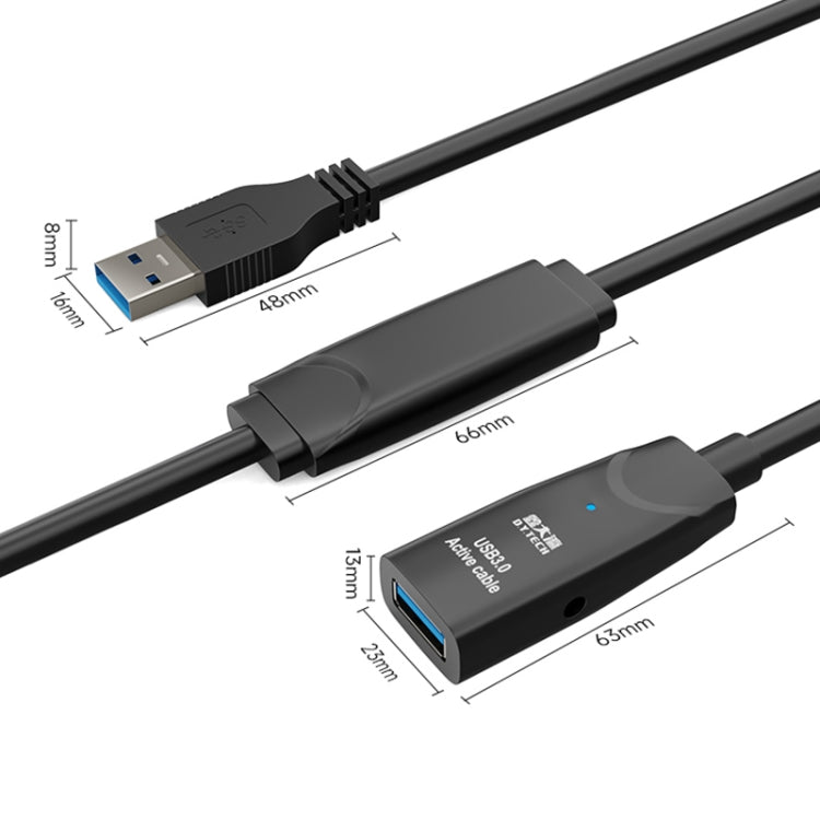 Câble d'extension USB 3.0 mâle vers femelle D.Y.TECH, double blindage, câble de données avec puce, longueur : 10m, 15m