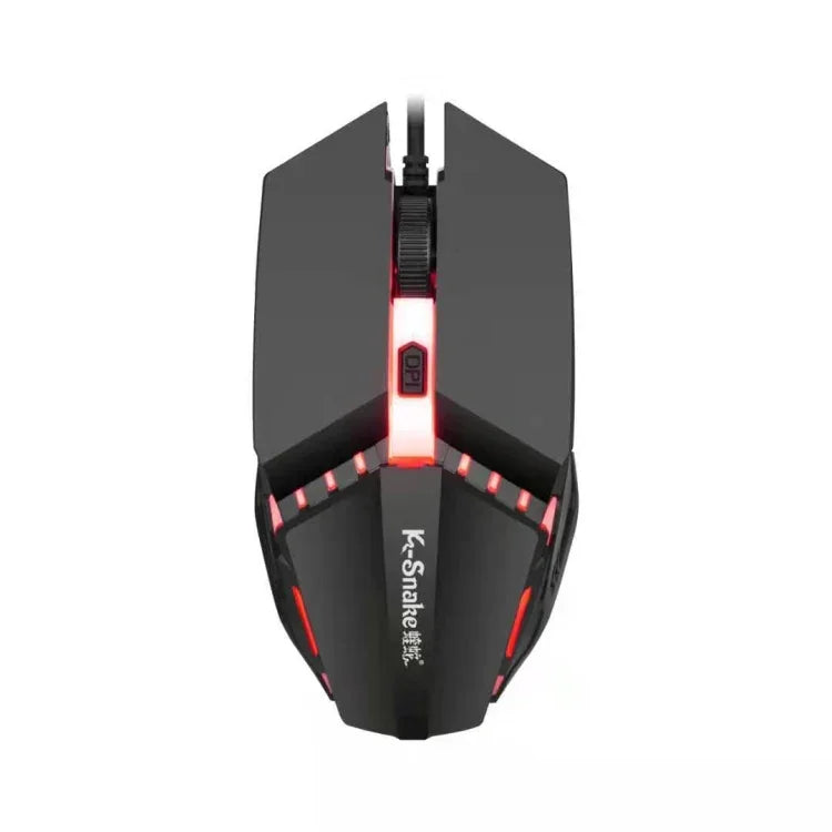 2 PCS K-Snake M11 4 boutons 1600DPI Souris de jeu lumineuse filaire pour ordinateur portable, longueur du câble : 1,5 m