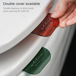 FY-J109 Poignée de couvercle de toilette, outil de levage de couvercle de toilette mains propres, Rouge Vin, Transparent, Vert Foncé
