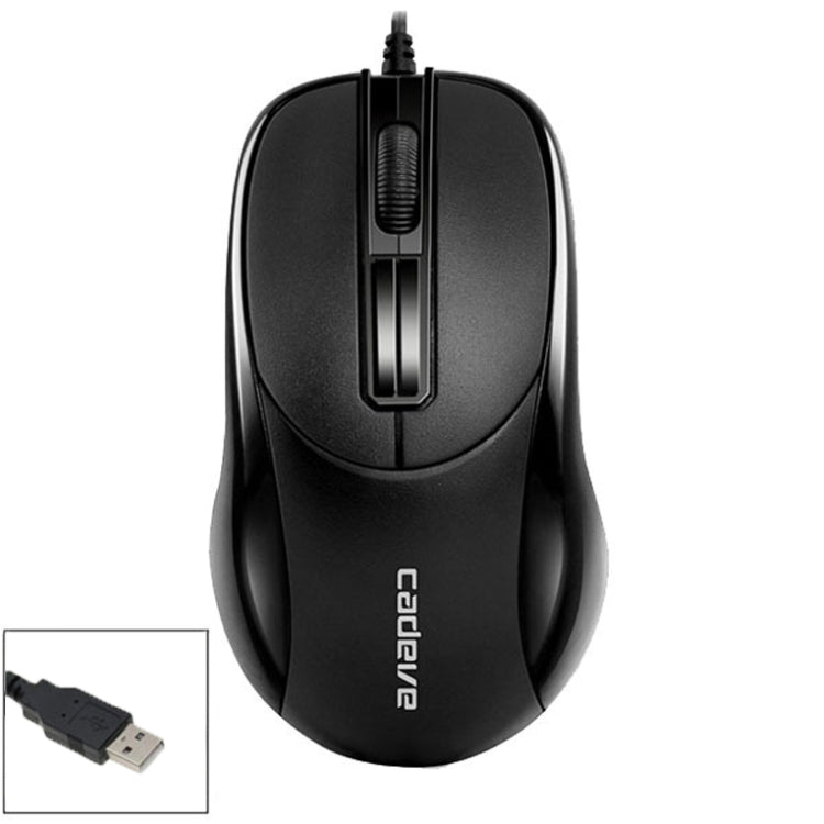 2 PCS Cadeva 006 Souris filaire 3 touches pour ordinateur domestique, interface USB, interface PS/2