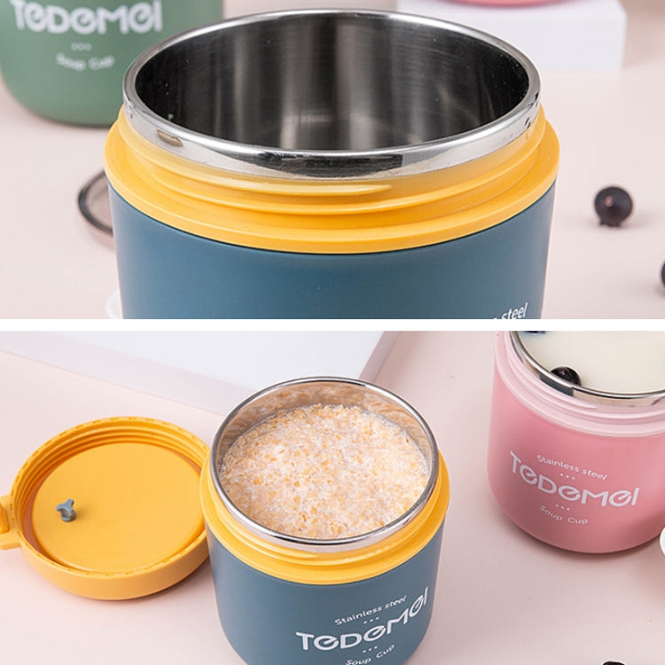 Tasse à Soupe Scellée à Isolation Thermique Portable avec Couvercle Boîte à Déjeuner Petit-déjeuner pour Employés de Bureau, Rose, Bleu, Vert
