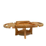 Table de pique-nique extérieure en bois avec porte-bouteilles pliable, Table pliante