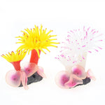 Décoration de paysage simulant fond marin pour aquarium, mollusques, corail, arbre de mer en silicone, Jaune, Blanc