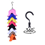 Crochet rotatif pour penderie - Clip de suspension - Corde de rangement pour vêtements de chambre à coucher - Crochets de porte arrière pour vêtements