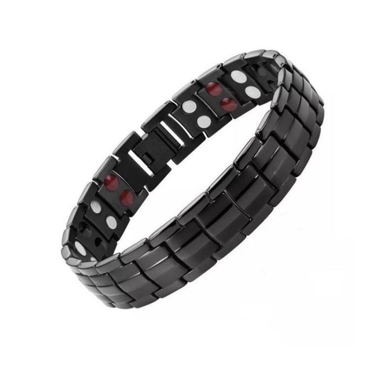 Bracelet Magnétique de Thérapie à Double Rangée d'Aimants pour Hommes, Couleur : Bronze Aimant Complet, Noir, Blanc, Or, Noir Aimant Complet, Bronze Aimant Complet