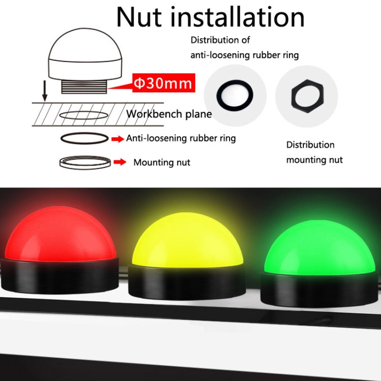 Indicateur étanche hémisphérique LED d'alarme de lumière d'avertissement tricolore de sécurité 24V, Style 1, Style 2