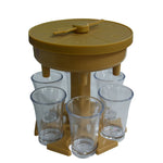 Distributeur de vin 6 tasses, verseur automatique avec plateau tournant de jeu, Style :, rond bleu avec tasse transparente, rond bleu avec tasse colorée, rond gris avec tasse transparente, rond gris avec tasse colorée, rond marron avec tasse transparente