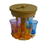 Distributeur de vin 6 tasses, verseur automatique avec plateau tournant de jeu, Style :, rond bleu avec tasse transparente, rond bleu avec tasse colorée, rond gris avec tasse transparente, rond gris avec tasse colorée, rond marron avec tasse transparente