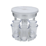Distributeur de vin 6 tasses, verseur automatique avec plateau tournant de jeu, Style :, rond bleu avec tasse transparente, rond bleu avec tasse colorée, rond gris avec tasse transparente, rond gris avec tasse colorée, rond marron avec tasse transparente
