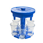 Distributeur de vin 6 tasses, verseur automatique avec plateau tournant de jeu, Style :, rond bleu avec tasse transparente, rond bleu avec tasse colorée, rond gris avec tasse transparente, rond gris avec tasse colorée, rond marron avec tasse transparente