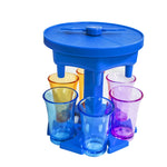 Distributeur de vin 6 tasses, verseur automatique avec plateau tournant de jeu, Style :, rond bleu avec tasse transparente, rond bleu avec tasse colorée, rond gris avec tasse transparente, rond gris avec tasse colorée, rond marron avec tasse transparente