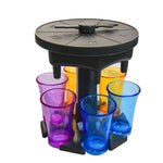 Distributeur de vin 6 tasses, verseur automatique avec plateau tournant de jeu, Style :, rond bleu avec tasse transparente, rond bleu avec tasse colorée, rond gris avec tasse transparente, rond gris avec tasse colorée, rond marron avec tasse transparente