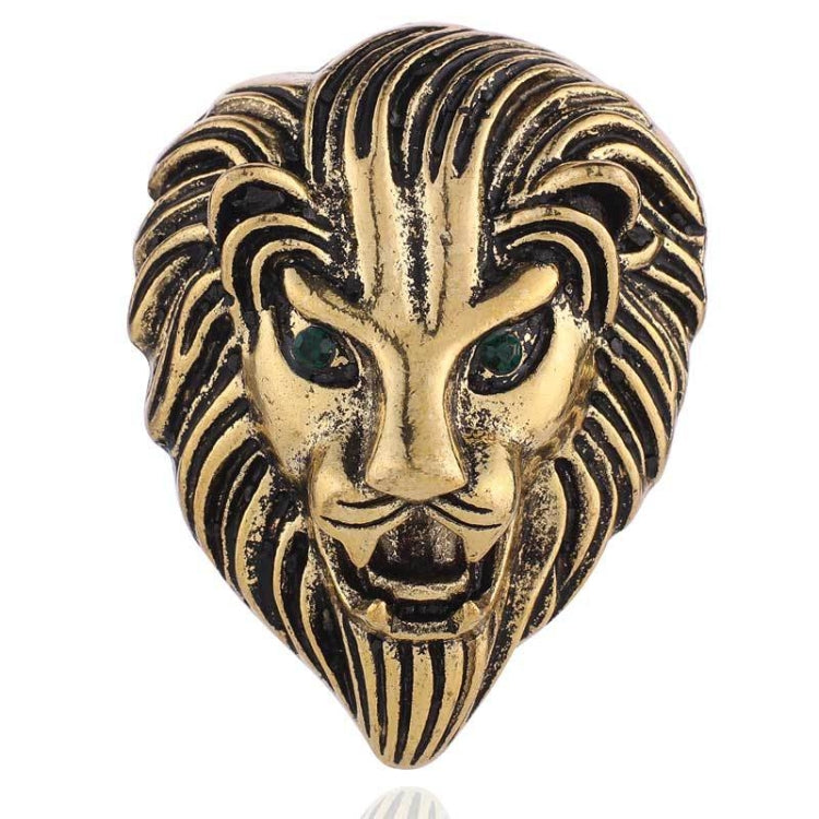 Broches Lion Créatives Rétro en Alliage, Insigne Animal Manteau Costume Poitrine Fleur, Lion (Doré)