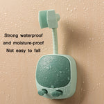 2 PCS Support de Douche Mural Sans Perçage, Support de Pommeau de Douche Fixe et Réglable, pour Salle de Bain, Bleu, Jaune, Vert, Blanc, Noir