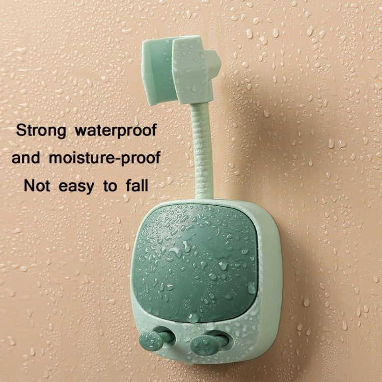 2 PCS Support de Douche Mural Sans Perçage, Support de Pommeau de Douche Fixe et Réglable, pour Salle de Bain, Bleu, Jaune, Vert, Blanc, Noir