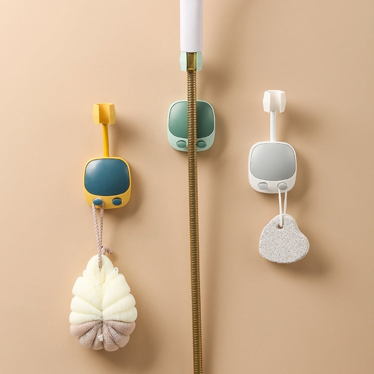 2 PCS Support de Douche Mural Sans Perçage, Support de Pommeau de Douche Fixe et Réglable, pour Salle de Bain, Bleu, Jaune, Vert, Blanc, Noir