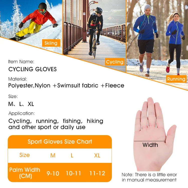 WEST BIKING YP0211220 Gants de ski chauds en polaire d'hiver Gants d'équitation antidérapants en silicone, M, L, XL