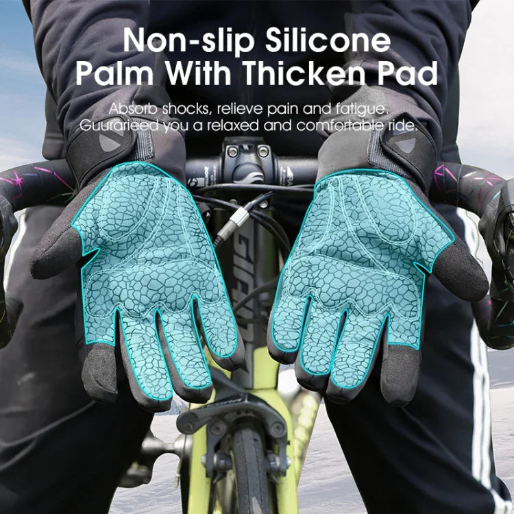 WEST BIKING YP0211220 Gants de ski chauds en polaire d'hiver Gants d'équitation antidérapants en silicone, M, L, XL