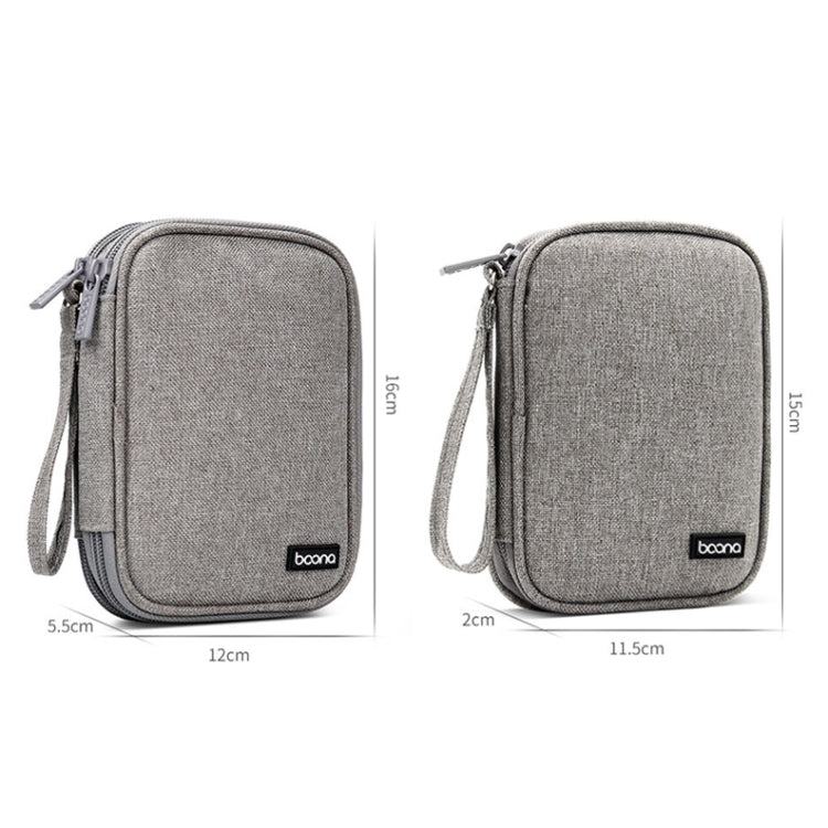 Housse de protection pour disque dur mobile Baona BN-C003 Sac de rangement portable pour disque dur, double couche (gris), double couche (noir), simple couche (gris), simple couche (noir)