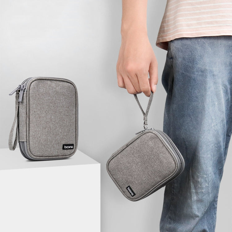 Housse de protection pour disque dur mobile Baona BN-C003 Sac de rangement portable pour disque dur, double couche (gris), double couche (noir), simple couche (gris), simple couche (noir)