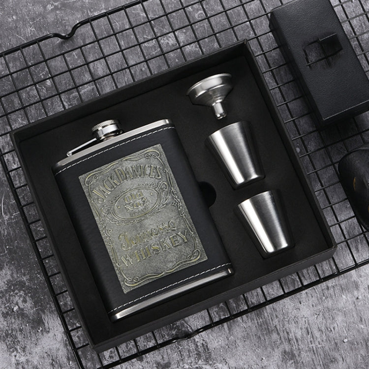 Flasque de poche portable en acier inoxydable avec verre à vin et entonnoir, Style :, 8OZ New Jack Patch Core, 8OZ Old Jack Patch Core, 8OZ Old Man Patch Core, 8OZ motif floral jaune Core, 7OZ Jack cuir noir gris, 7OZ Jack cuir jaune Old Man gris