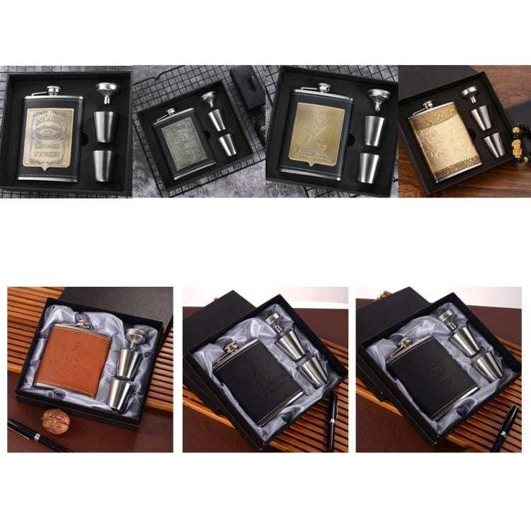 Flasque de poche portable en acier inoxydable avec verre à vin et entonnoir, Style :, 8OZ New Jack Patch Core, 8OZ Old Jack Patch Core, 8OZ Old Man Patch Core, 8OZ motif floral jaune Core, 7OZ Jack cuir noir gris, 7OZ Jack cuir jaune Old Man gris