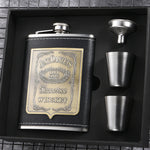 Flasque de poche portable en acier inoxydable avec verre à vin et entonnoir, Style :, 8OZ New Jack Patch Core, 8OZ Old Jack Patch Core, 8OZ Old Man Patch Core, 8OZ motif floral jaune Core, 7OZ Jack cuir noir gris, 7OZ Jack cuir jaune Old Man gris