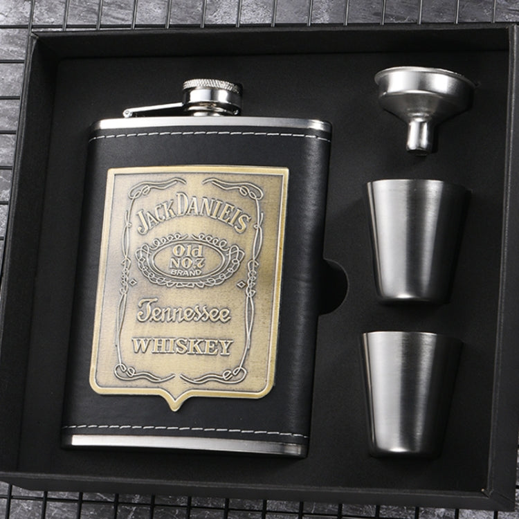 Flasque de poche portable en acier inoxydable avec verre à vin et entonnoir, Style :, 8OZ New Jack Patch Core, 8OZ Old Jack Patch Core, 8OZ Old Man Patch Core, 8OZ motif floral jaune Core, 7OZ Jack cuir noir gris, 7OZ Jack cuir jaune Old Man gris
