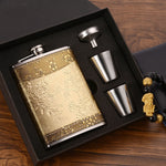 Flasque de poche portable en acier inoxydable avec verre à vin et entonnoir, Style :, 8OZ New Jack Patch Core, 8OZ Old Jack Patch Core, 8OZ Old Man Patch Core, 8OZ motif floral jaune Core, 7OZ Jack cuir noir gris, 7OZ Jack cuir jaune Old Man gris