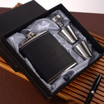 Flasque de poche portable en acier inoxydable avec verre à vin et entonnoir, Style :, 8OZ New Jack Patch Core, 8OZ Old Jack Patch Core, 8OZ Old Man Patch Core, 8OZ motif floral jaune Core, 7OZ Jack cuir noir gris, 7OZ Jack cuir jaune Old Man gris