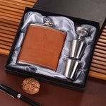 Flasque de poche portable en acier inoxydable avec verre à vin et entonnoir, Style :, 8OZ New Jack Patch Core, 8OZ Old Jack Patch Core, 8OZ Old Man Patch Core, 8OZ motif floral jaune Core, 7OZ Jack cuir noir gris, 7OZ Jack cuir jaune Old Man gris