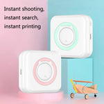 Convenient Pocket Mini Printer Student Wrong Question Thermal Bluetooth Mobile Phone Photo Data Note Printer, Blue, Pink