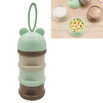 Boîte de Rangement Portable pour Nourriture Bébé Style Grenouille à 3 Couches Boîte à Lait en Poudre Cartoon, Bleu, Vert, Violet