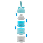 Boîte de Rangement Portable pour Nourriture Bébé Style Grenouille à 3 Couches Boîte à Lait en Poudre Cartoon, Bleu, Vert, Violet