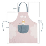 Tablier de cuisine imperméable et anti-huile mignon tablier de travail de cuisine, couleur: rose clair gourmand (ordinaire), rose clair gourmand (ordinaire)