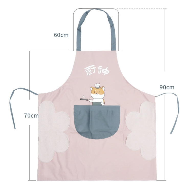 Tablier de cuisine imperméable et anti-huile mignon tablier de travail de cuisine, couleur: rose clair gourmand (ordinaire), rose clair gourmand (ordinaire)
