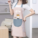 Tablier de cuisine imperméable et anti-huile mignon tablier de travail de cuisine, couleur: rose clair gourmand (ordinaire), rose clair gourmand (ordinaire)