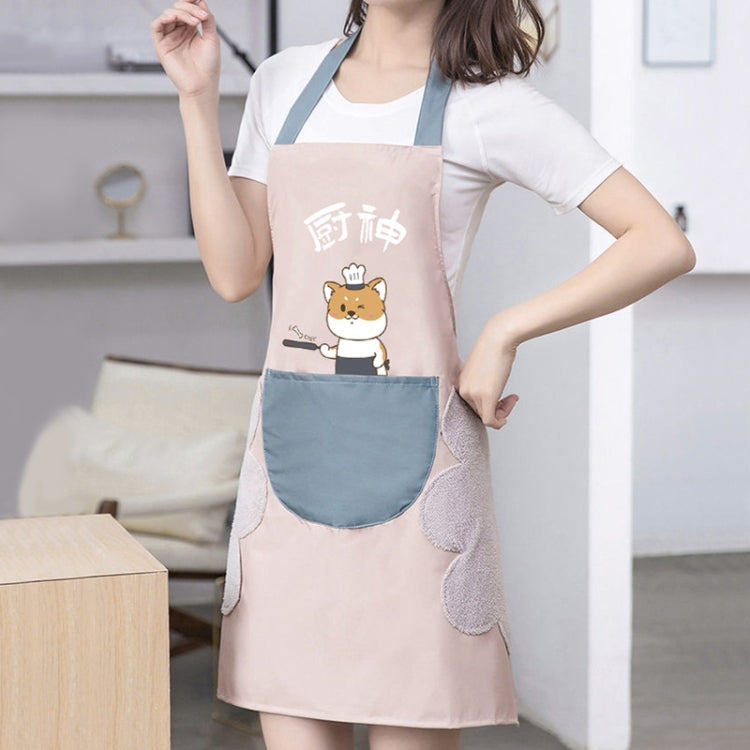 Tablier de cuisine imperméable et anti-huile mignon tablier de travail de cuisine, couleur: rose clair gourmand (ordinaire), rose clair gourmand (ordinaire)