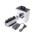 Chargeur double SPARKFOX W20P508 avec poignées sans fil pour PS5, comprenant : chargeur, câble de données et prise de charge.