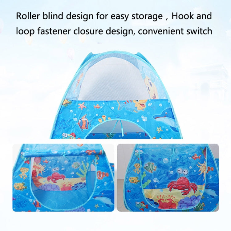 Jouet piscine à balles océan pliable 3 en 1 ZP01 tente enfant maison de jeu tunnel de tir, Bleu mer, Mer profonde