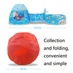 Jouet piscine à balles océan pliable 3 en 1 ZP01 tente enfant maison de jeu tunnel de tir, Bleu mer, Mer profonde