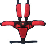 Baby Dining Chair Stroller Safety Strap Five-Point  Type A Version + Fixed Strap + Thick Shoulder Pad + Large Crotch Protector, Black, Red, Pink, Sky Blue, Grey
