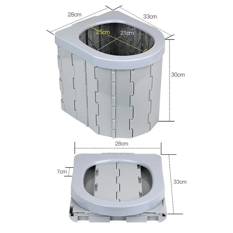 Toilettes portables pliantes intégrées pour voiture, toilettes de camping en plein air pour voyage en voiture autonome, toilettes voiture (gris clair), toilettes voiture (noir)